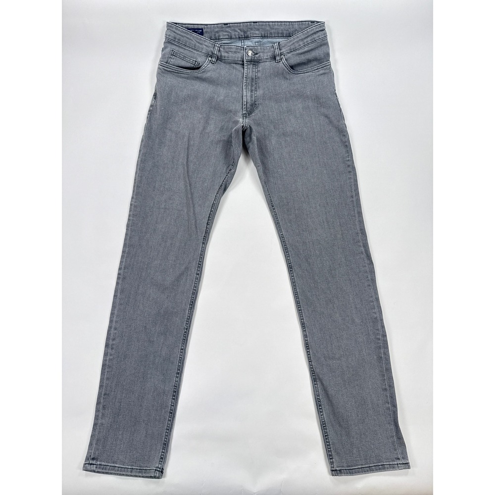 Peter Millar Crown Crafted Jeans Mens 36x34 Grey Wash Straight Leg Tencel Blend